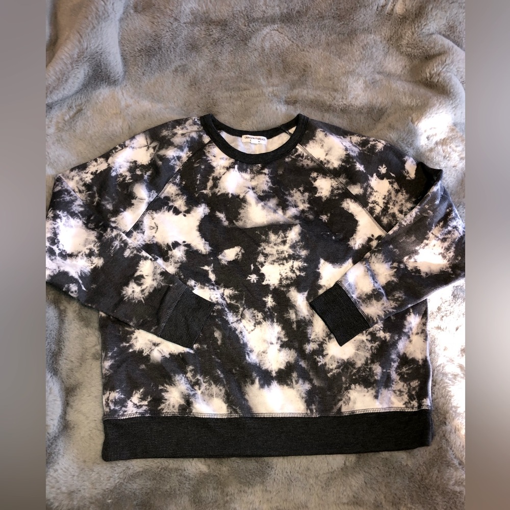 Grayson Threads M Medium Ladies Gray White Tye Dye Crewneck Light Sweatshirt